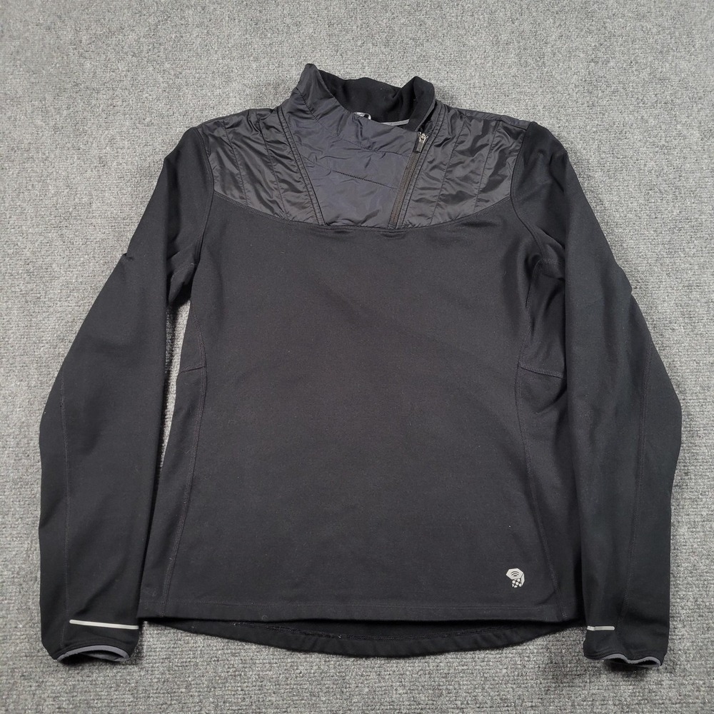 Mountain Hardwear Pullover Womens Medium Black Insulated 1/4 Zip Outdoor Running